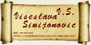 Višeslava Simijonović vizit kartica